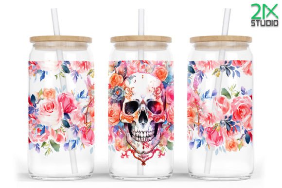 16oz Libbey Glass Can Gothic Skulls Rose: A Halloween Craft Project Guide