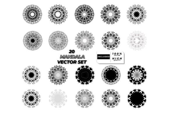 20 Mandala Vector Background Design Set