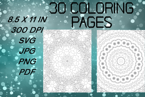 30 Adult Coloring Page Bundle