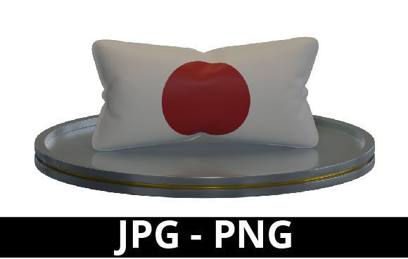 3D Rendering Pillow with Japan Flag Motif: A Creative and Practical Design Asset