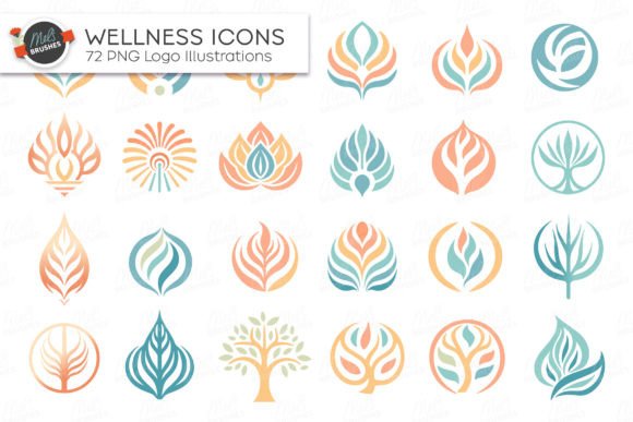 72 Wellness Logo Vector Icons