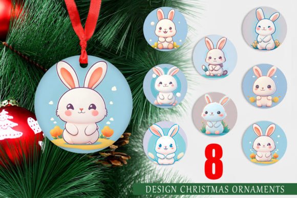 Christmas Ornament Adorable Kawaii Bunny