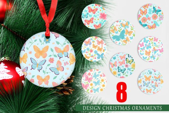 Christmas Ornament Flower and Butterfly