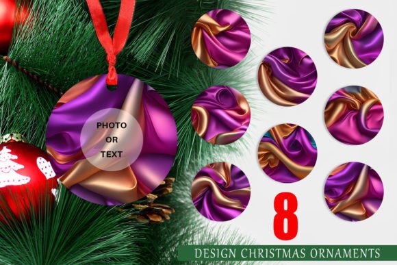 Christmas Ornament Pink Silk Fabric and Its Digital Applications