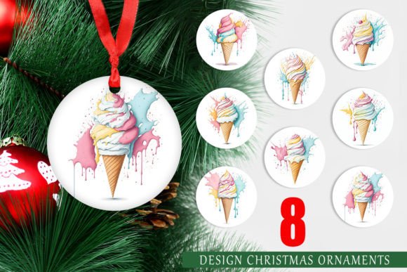 Christmas Ornament Watercolor Ice Cream: A Unique Twist on Holiday Decor