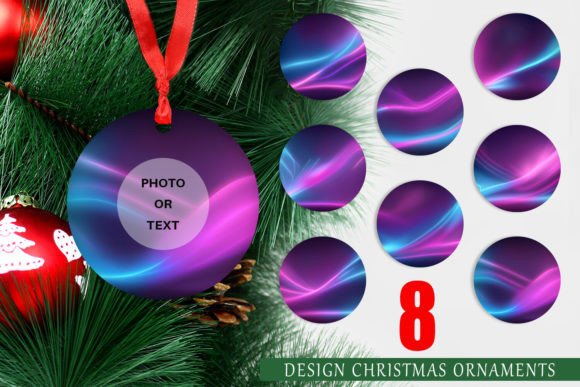 Christmas Ornament Wave Pink Blue