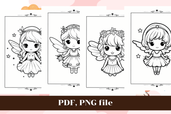 Cute Angel Kawaii Coloring Pages 4, KDP