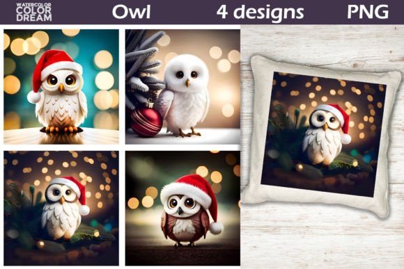 Cute Christmas Owl Illustration: A Versatile Design for Creative Projects