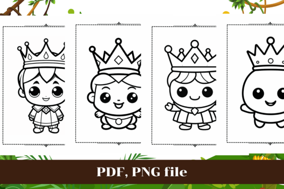 Cute King Kawaii Coloring Pages 2, KDP