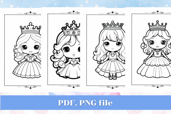 Cute Queen Kawaii Coloring Pages 2, KDP