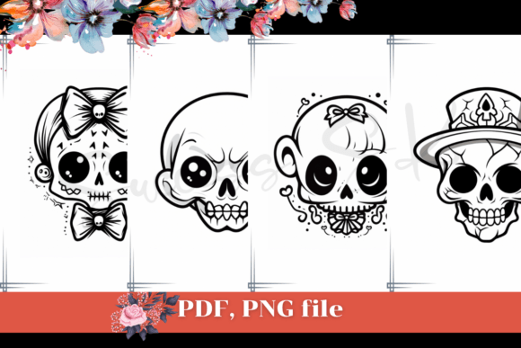 Cute Skull Coloring Pages 2: Halloween Fun