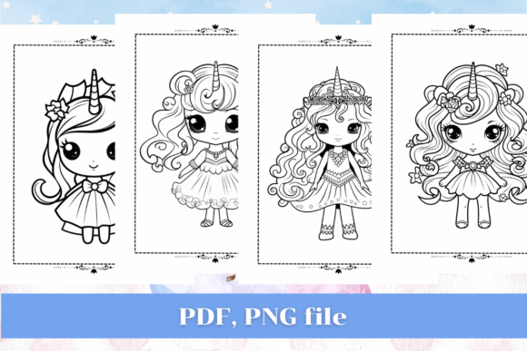 Cute Unicorn Princess Coloring Pages 2
