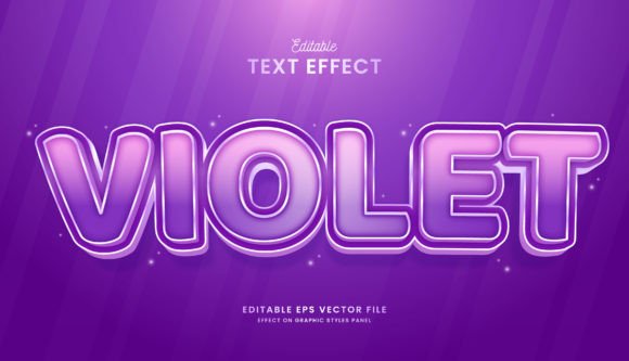 Editable 3D Violet Text Effect