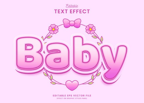 Editable Cute Baby Pink Text Effect