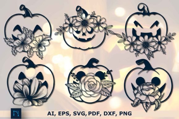 Halloween Floral Pumpkin SVG Bundle