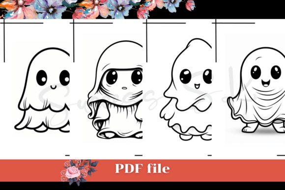 Halloween Ghost Boo Coloring Page, KDP