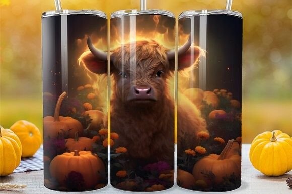 Highland Calf Halloween Tumbler: A Unique Blend of Art and Function
