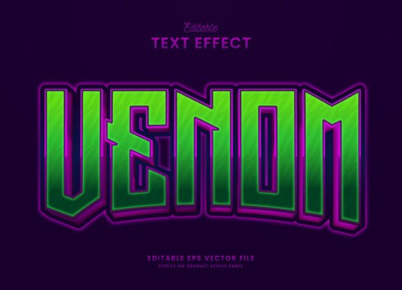 Neon Green Venom Text Effect for Dynamic Design Projects