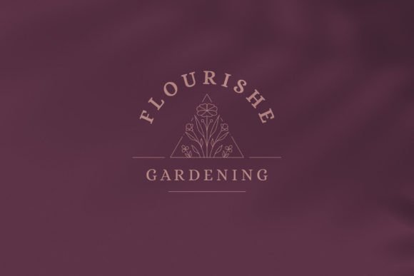 Organic Wildflower Bouquet Minimalist Logo for Business Branding