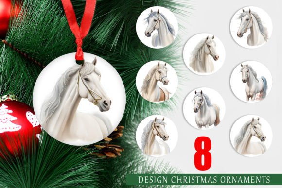 Ornament Caspian Horse Watercolor: A Unique Addition to Your Christmas Decor