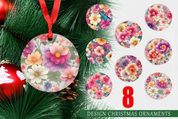 Ornament Fantasy Flowers Watercolor: A Creative Addition to Your Christmas Decor