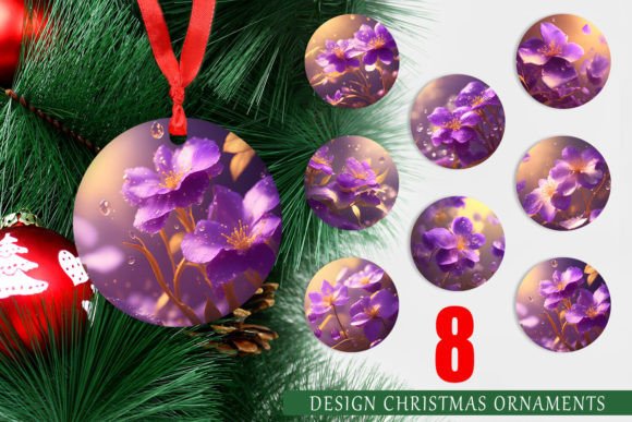 Ornaments Purple Flowers Background