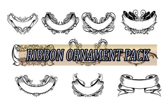 Ribbon Vektor Banner Template for Retro Design and Elegant Ornamentation