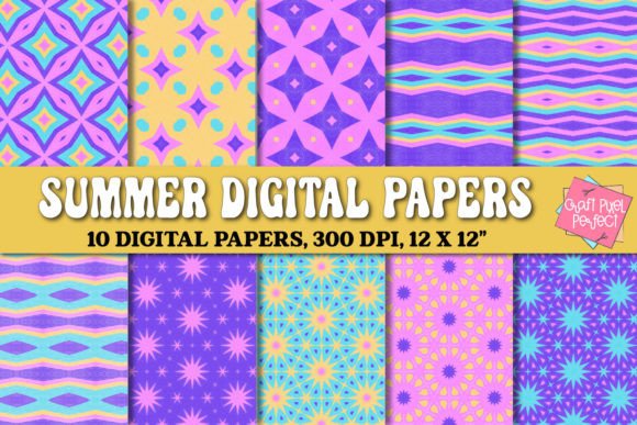 Summer Geometric Digital Paper Pack