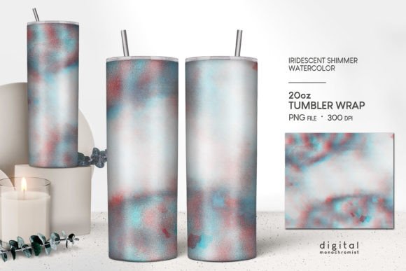 Tumbler Wrap PNG Iridescent Watercolor: A Versatile Design for Sublimation Projects