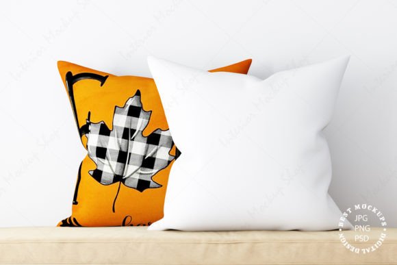 White Square Mockup Pillow Mockup